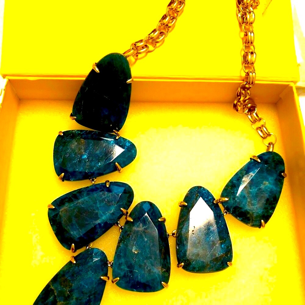 NWT RARE & Retired Kendra Scott Harlow Apatite & Yellow Gold STUNNING & Coveted! - Picture 13 of 16